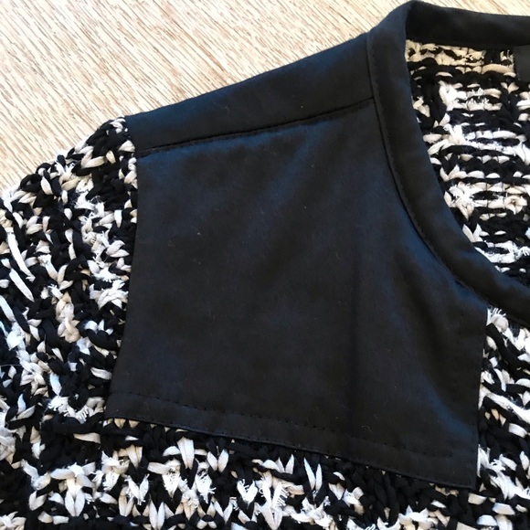 Rag & Bone Viola Black And White Ribbon Knit Sweater Jacket Zipper - Picture 14 of 15